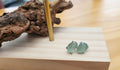 Seaham Aqua Blue Round Symmetrical Seaglass Stud Earrings - Sterling Silver