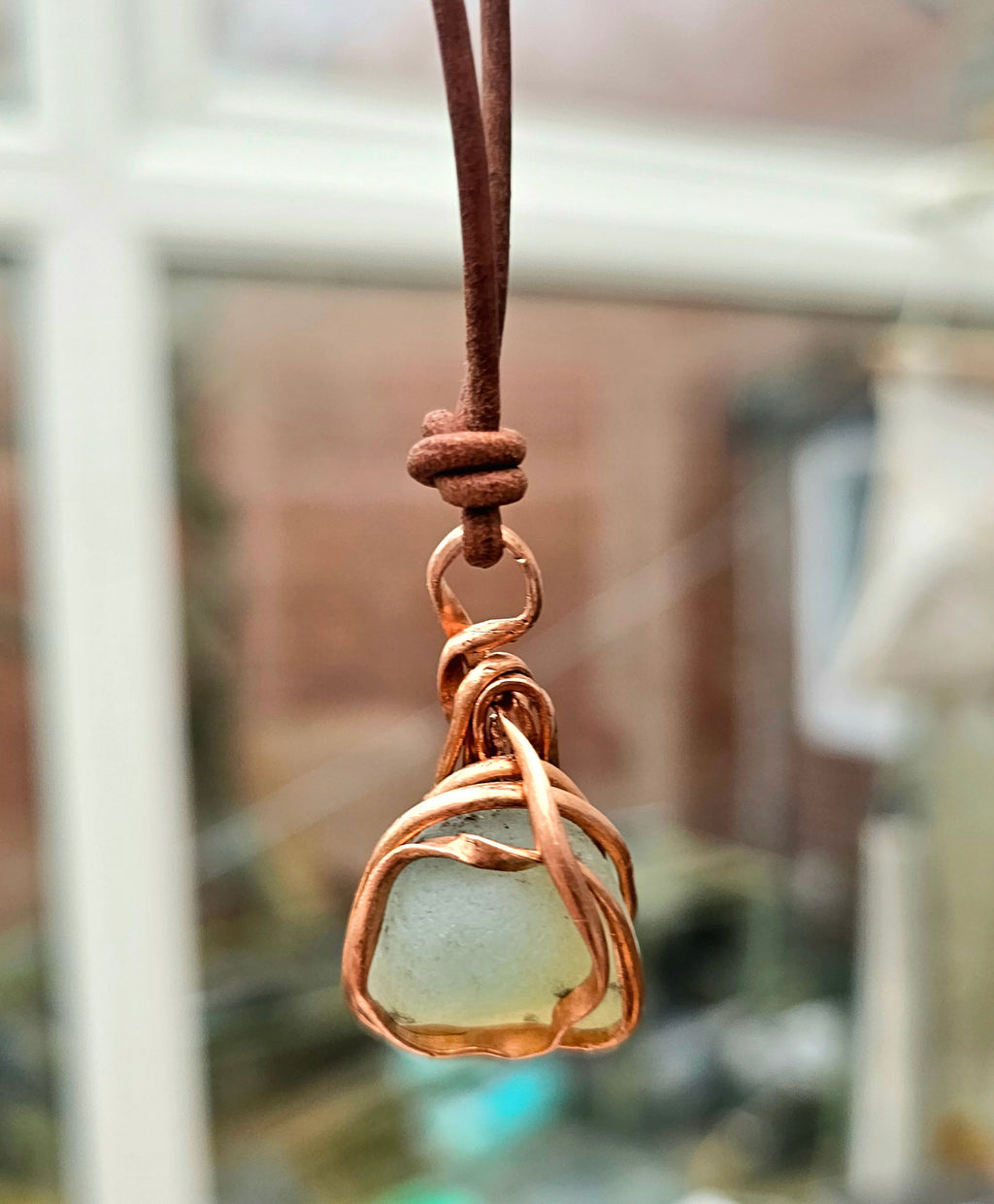 Opalescent seaglass necklace