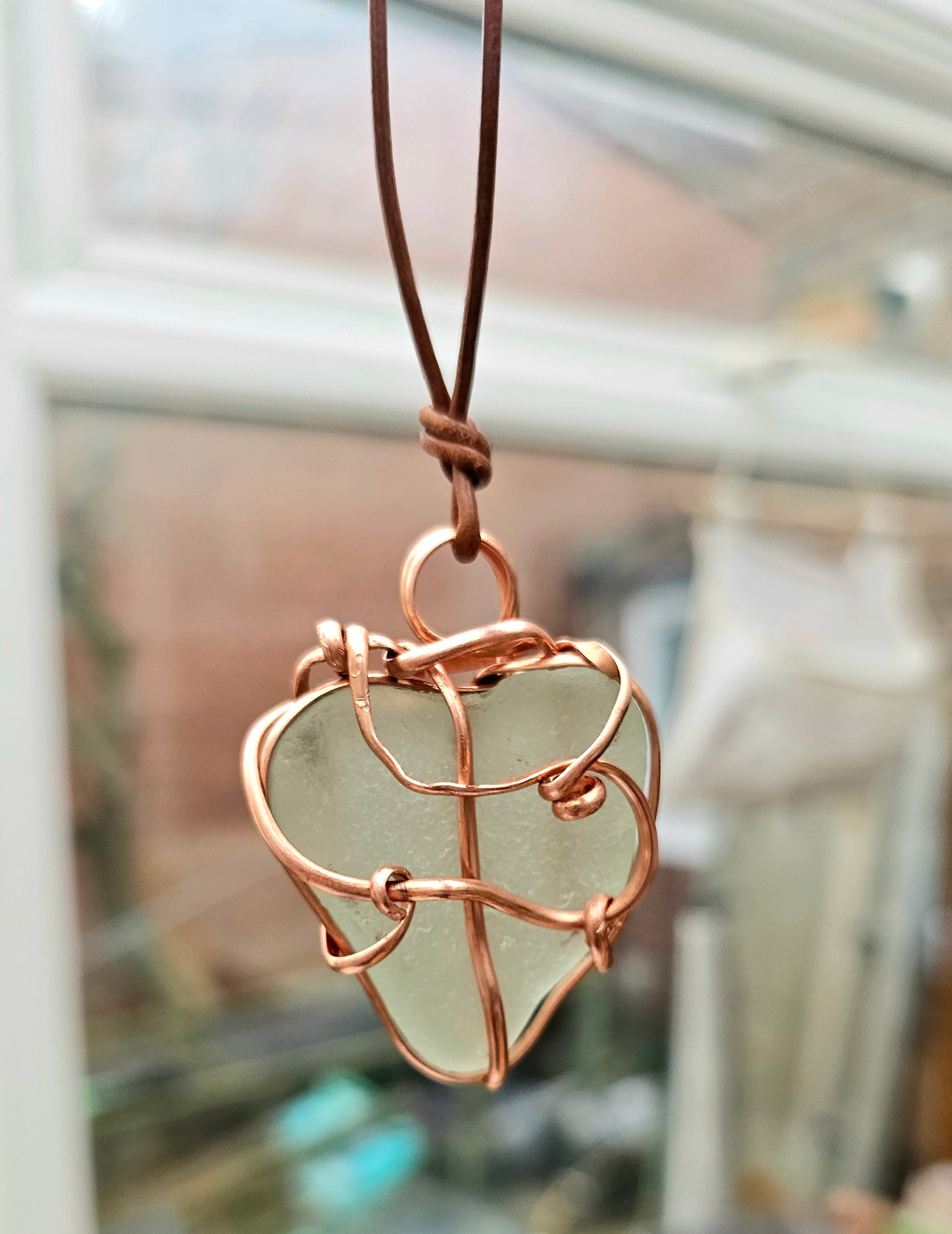 Heart-shaped seaglass necklace