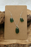 Seaham Green Seaglass necklace and earring set ✨️