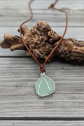 Seaglass silver corded necklace
