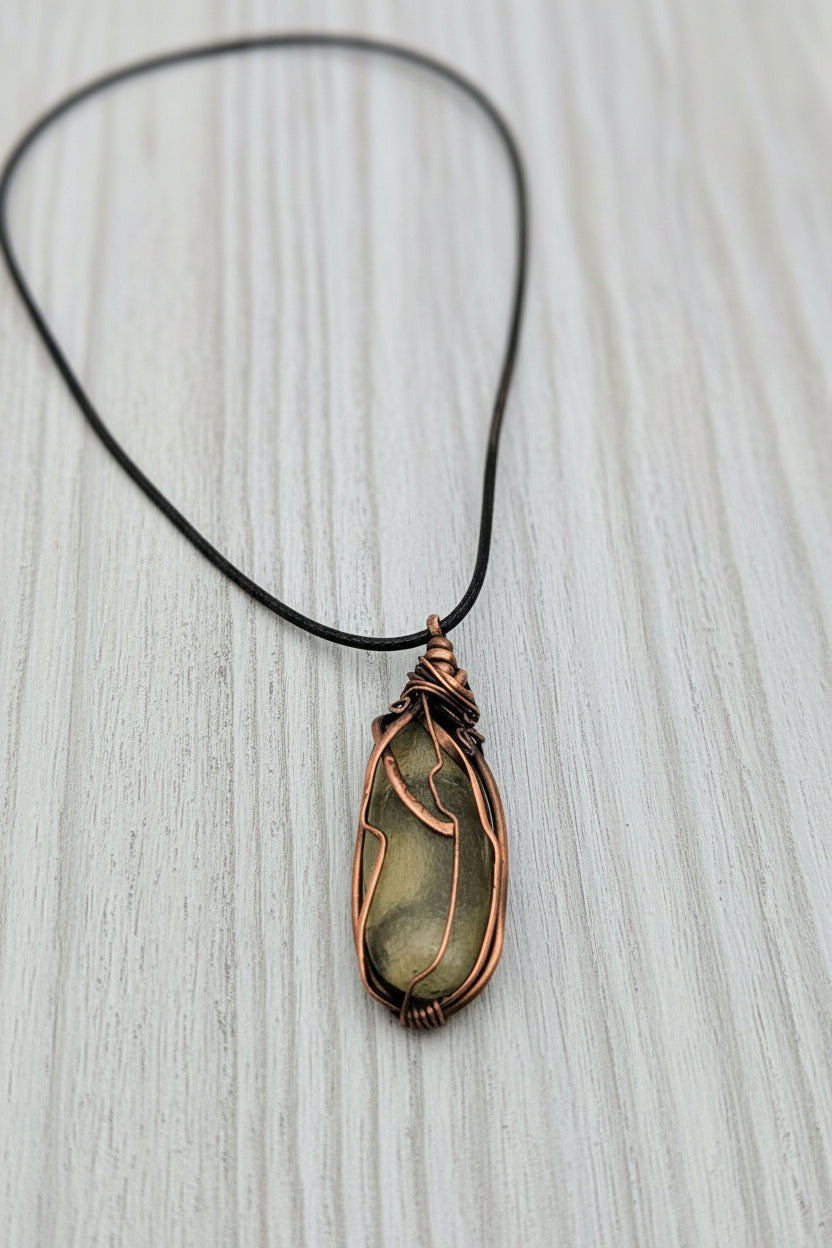 Seaglass copper necklace