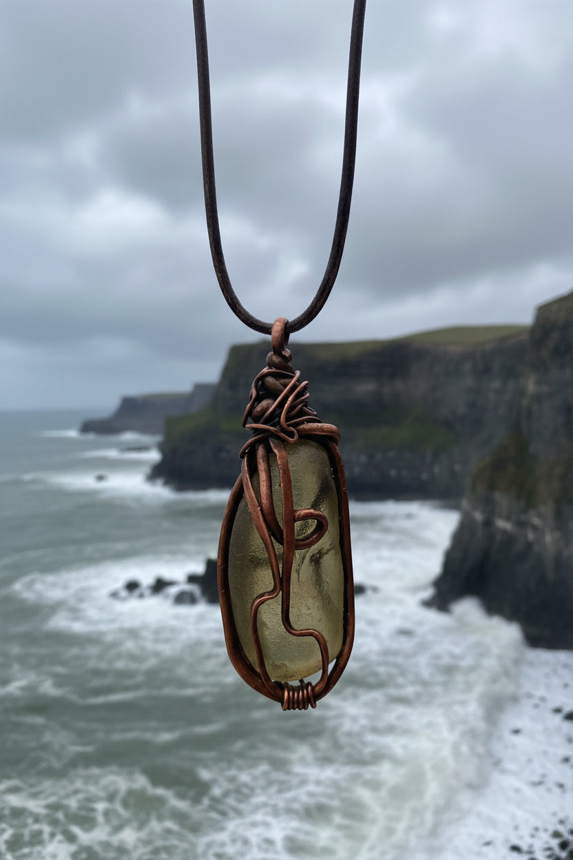 Seaglass copper necklace
