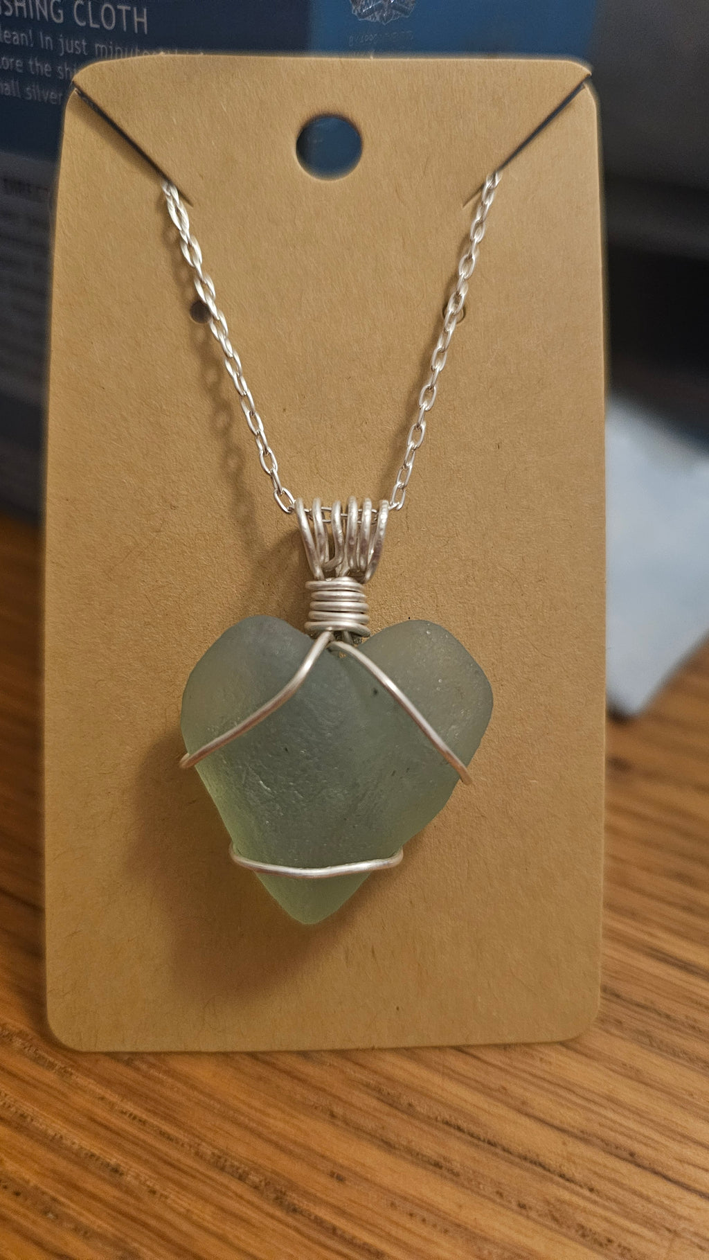Opalescent handcarved seaglass necklace