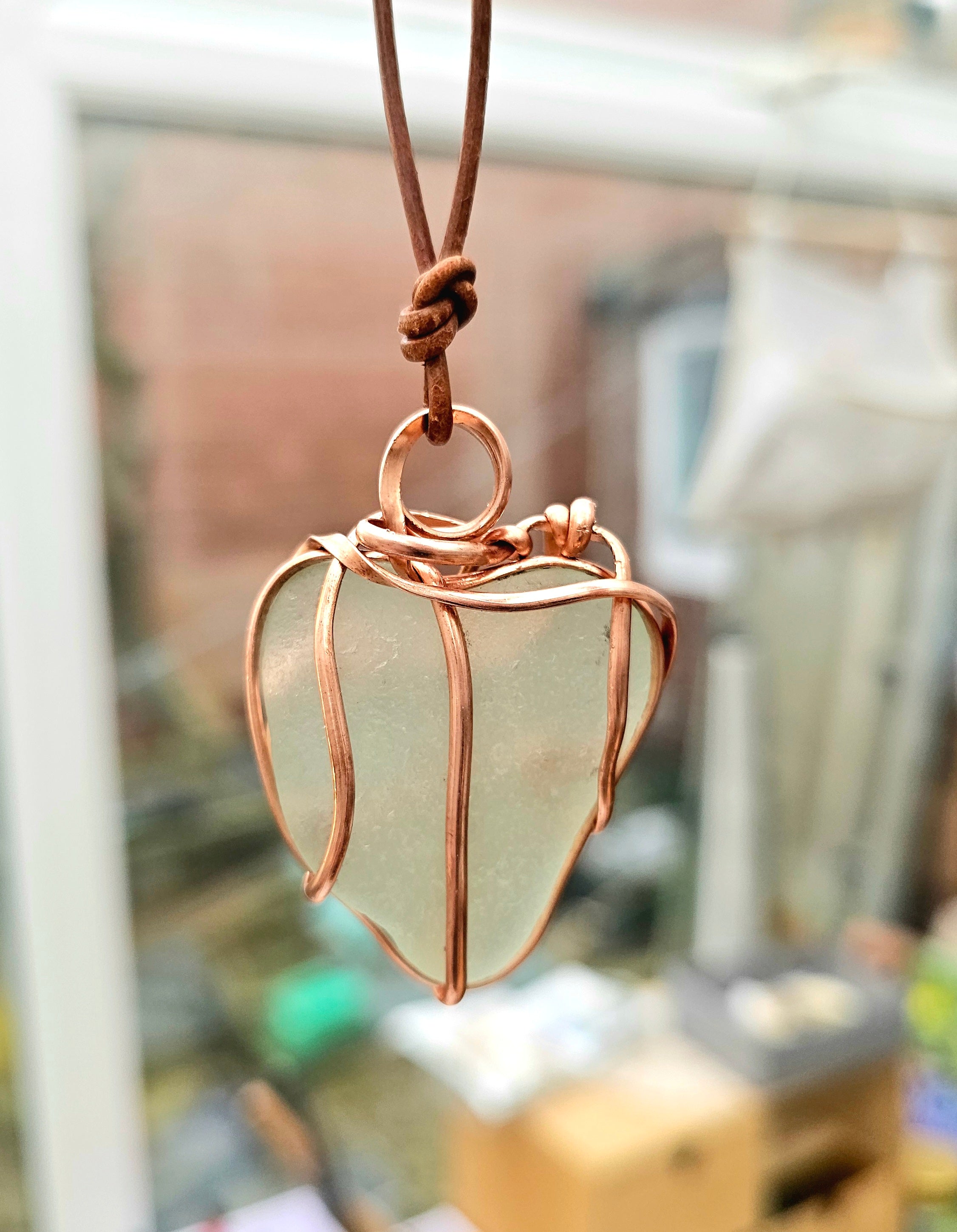 Heart-shaped seaglass necklace