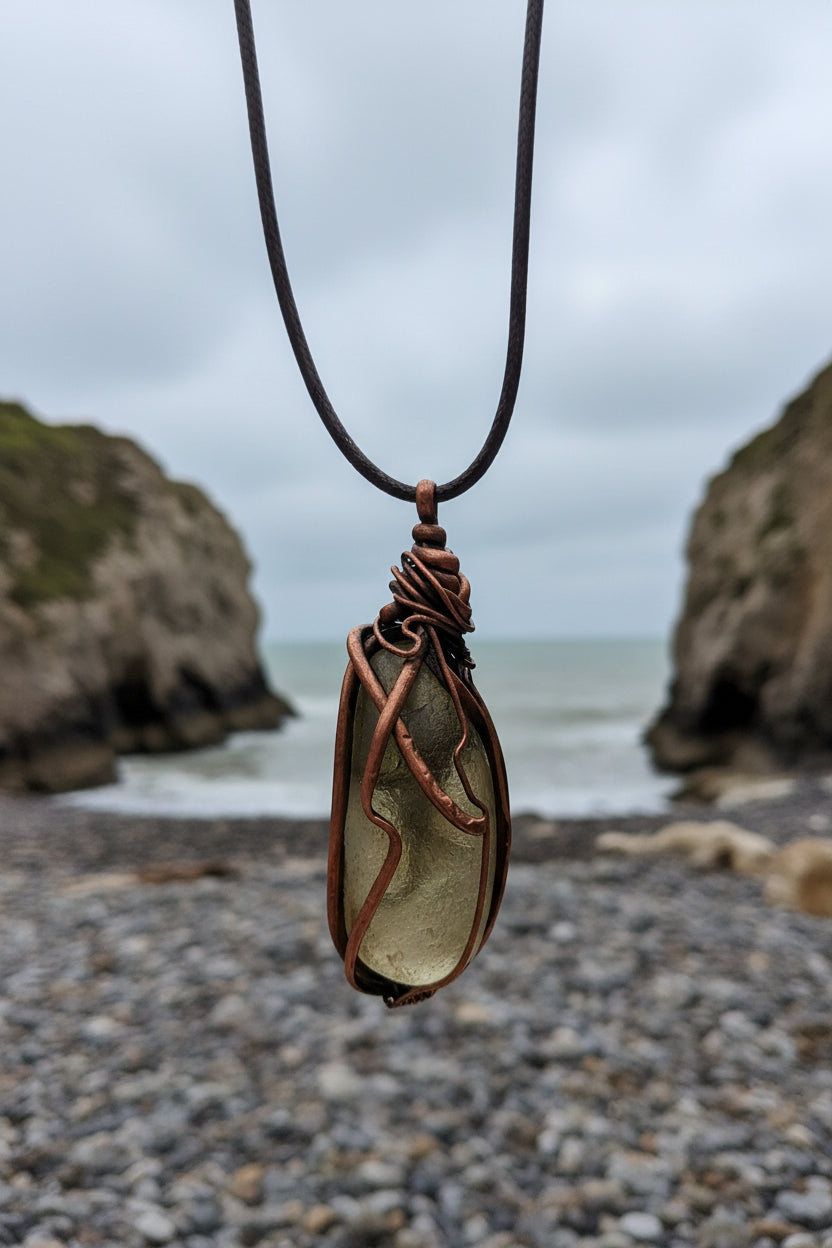Seaglass copper necklace
